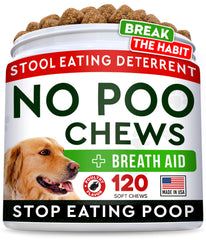 La bouteille STRELLALAB No Poo Chews, soutien digestif et prévention du coprophagie.