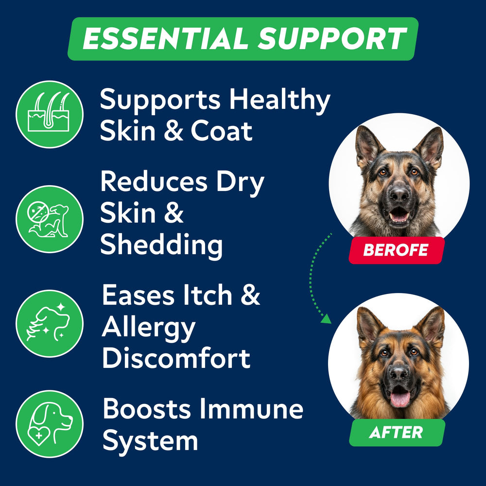 StrellaLab Omega-3 pour chien pelage brillant: pelage doux et éclatant