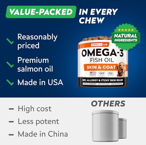 STRELLALAB Omega3 pour chiens – soutien immunitaire et santé générale.