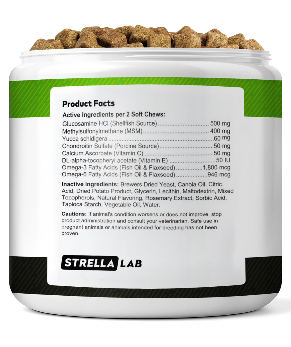 STRELLALAB oméga3 huile poisson chien: apport naturel pour joints flexibles.