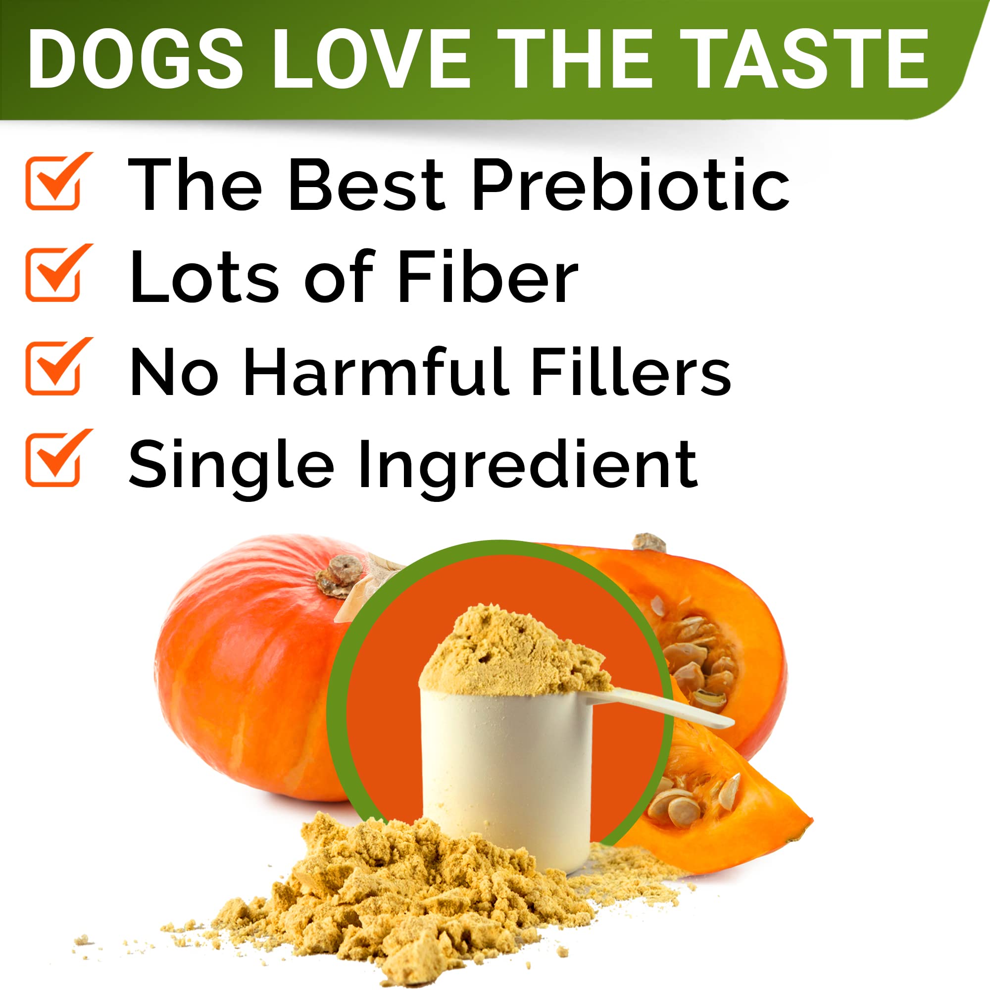 STRELLALAB Pumpkin pour chiens, poudre sèche facile à doser sans gaspillage.