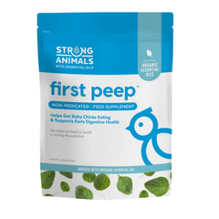Strong Animals First Peep – Pochette de 2 livres facilitant l'alimentation des poussins.