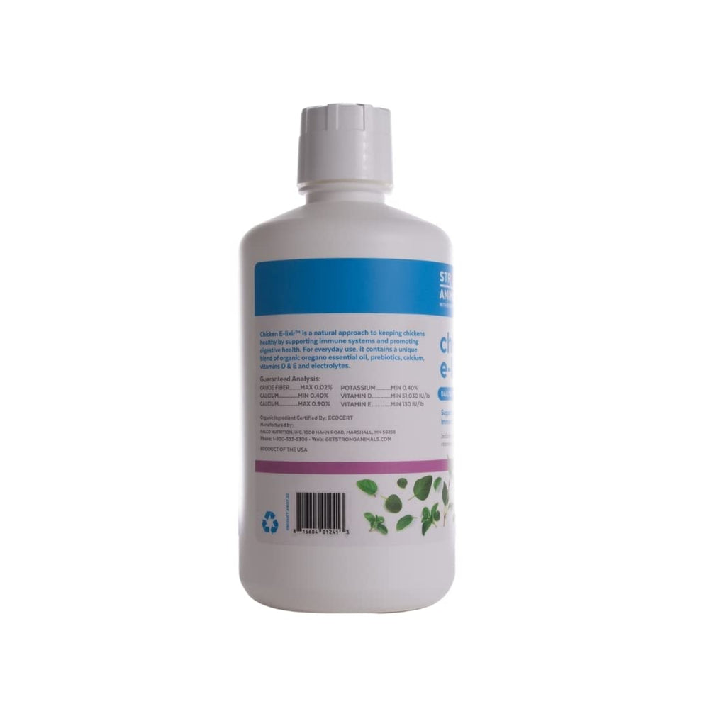 Strong Animals Huile essentielle d'origan, poules, soutien digestif potentiel.