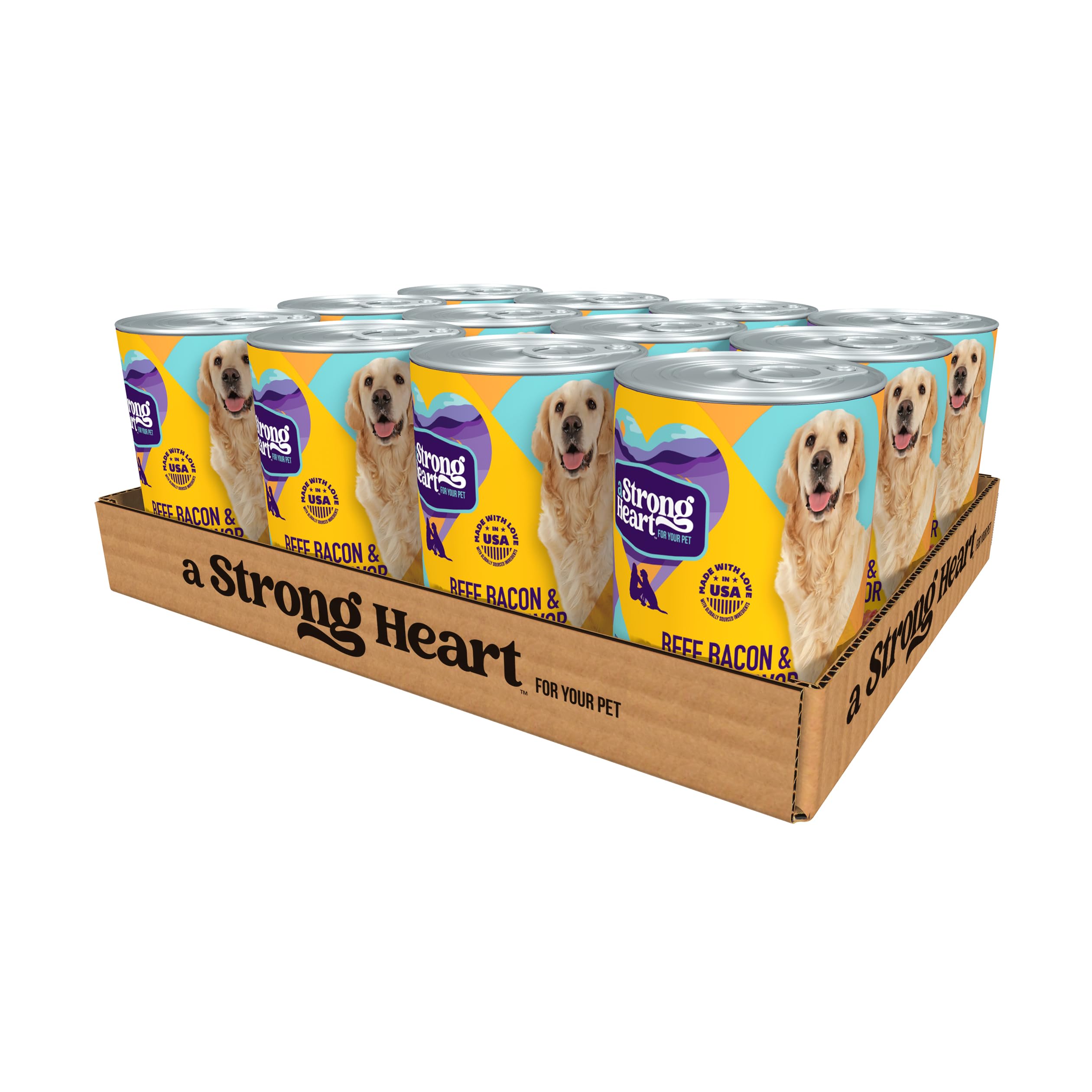 Strongheart aliments humides chien boeuf bacon fromage - emballage pratique pour le quotidien