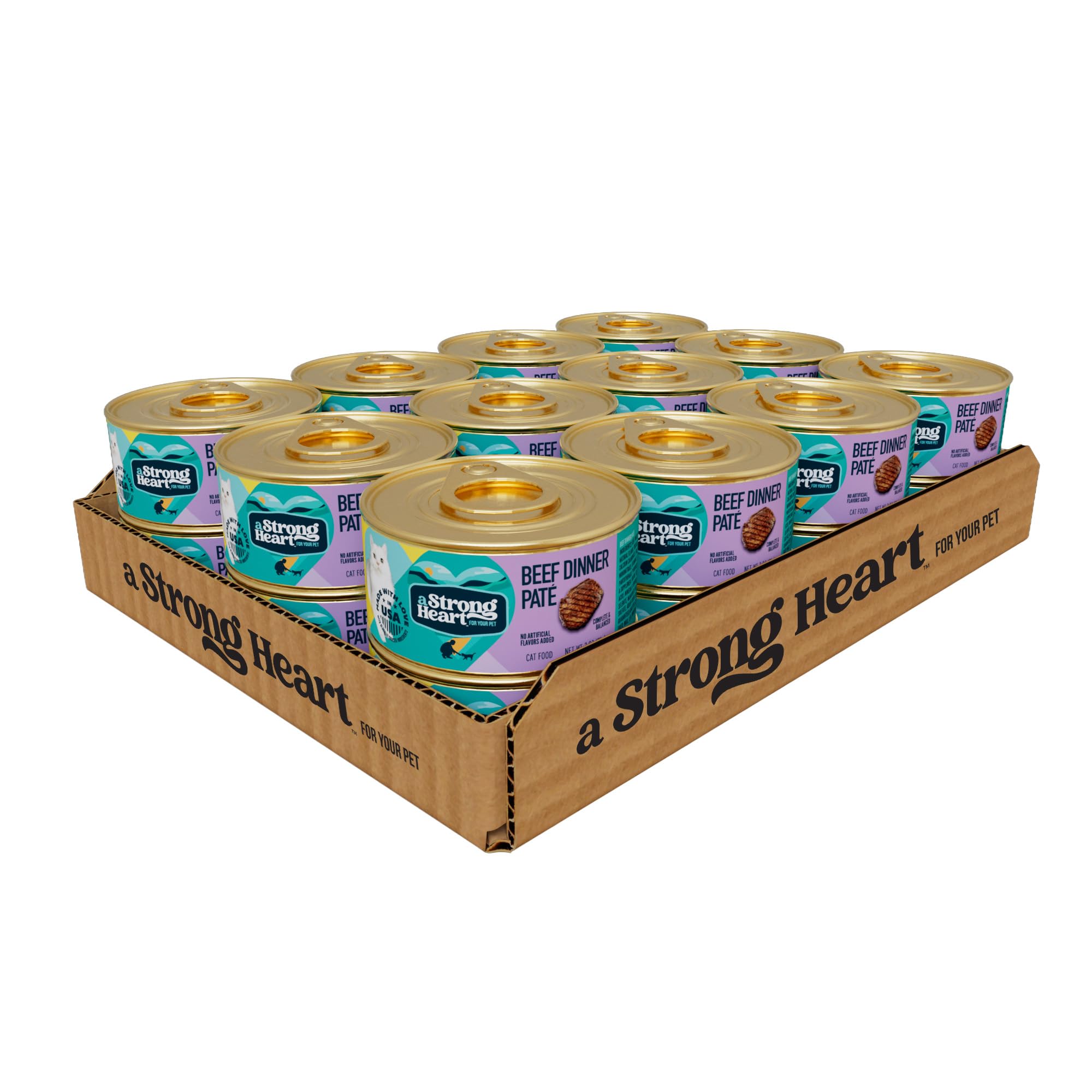 Strongheart boeuf dîner pate conserve 3oz: véritable protéine de qualité prête à servir.