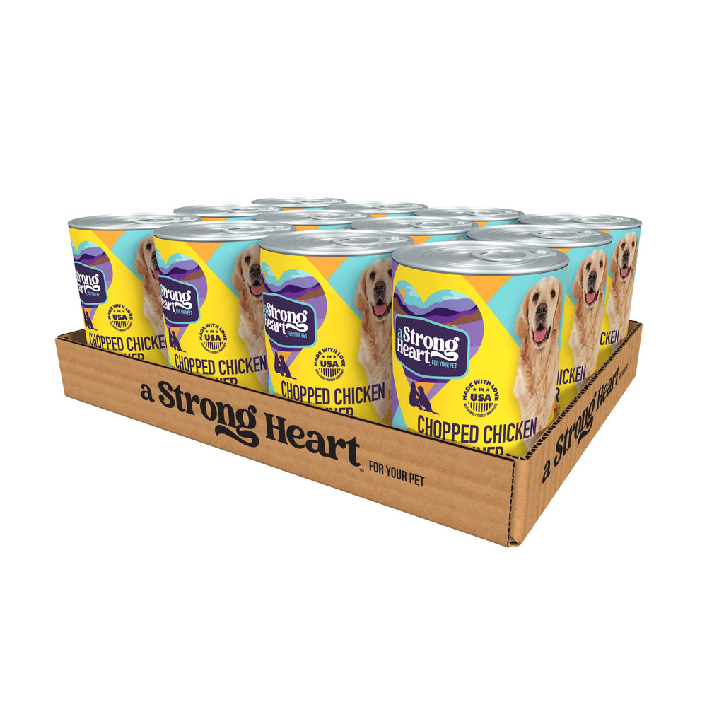 Strongheart boîtes chien poulet haché, repas pratique et savoureux.