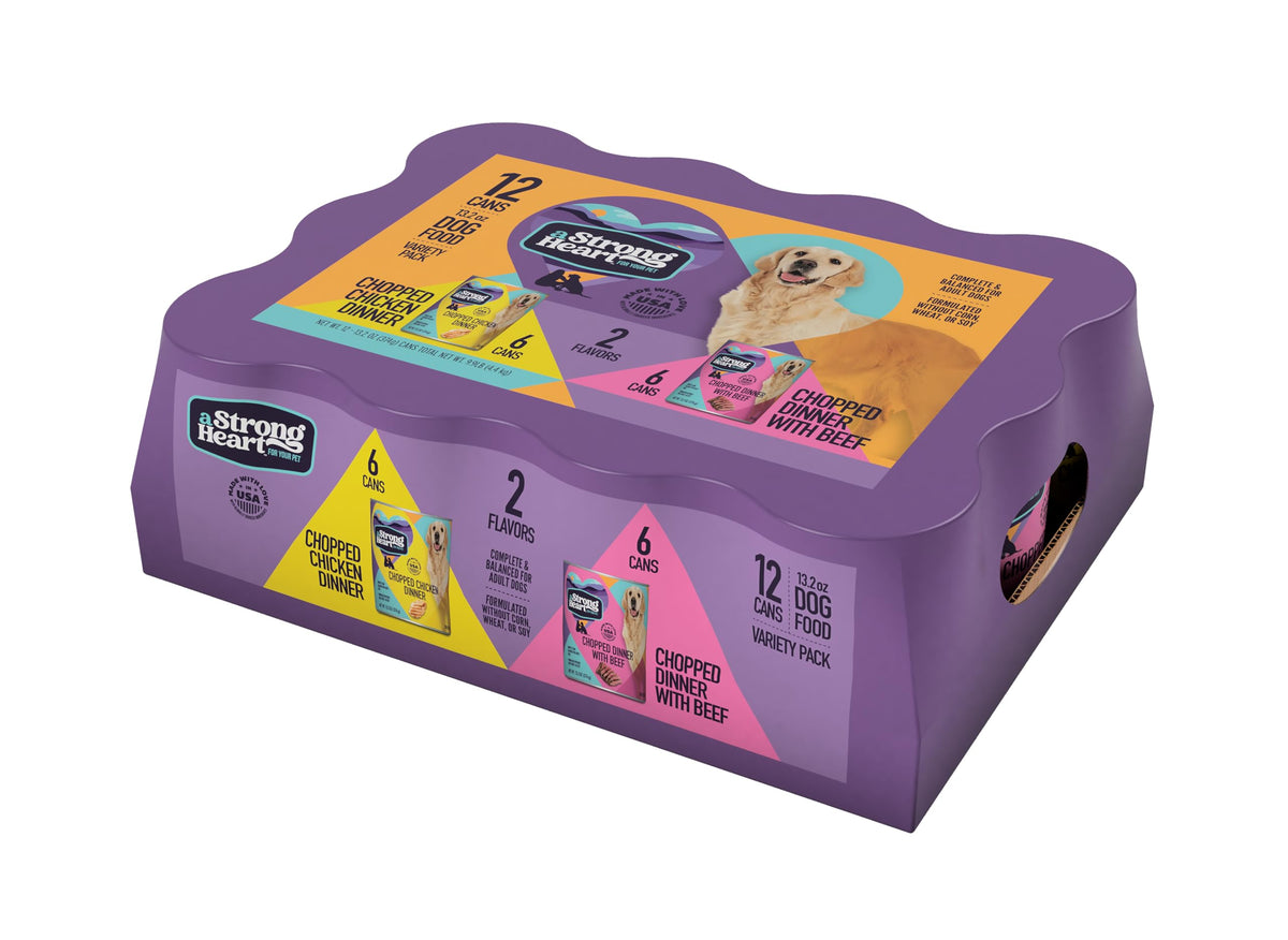 Strongheart boîtes 375g poulet: texture tendre et appétissante pour repas variés.