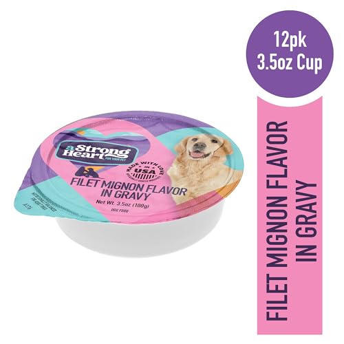Strongheart Filet Mignon en sauce, tasse pratique pour les repas quotidiens du chien.