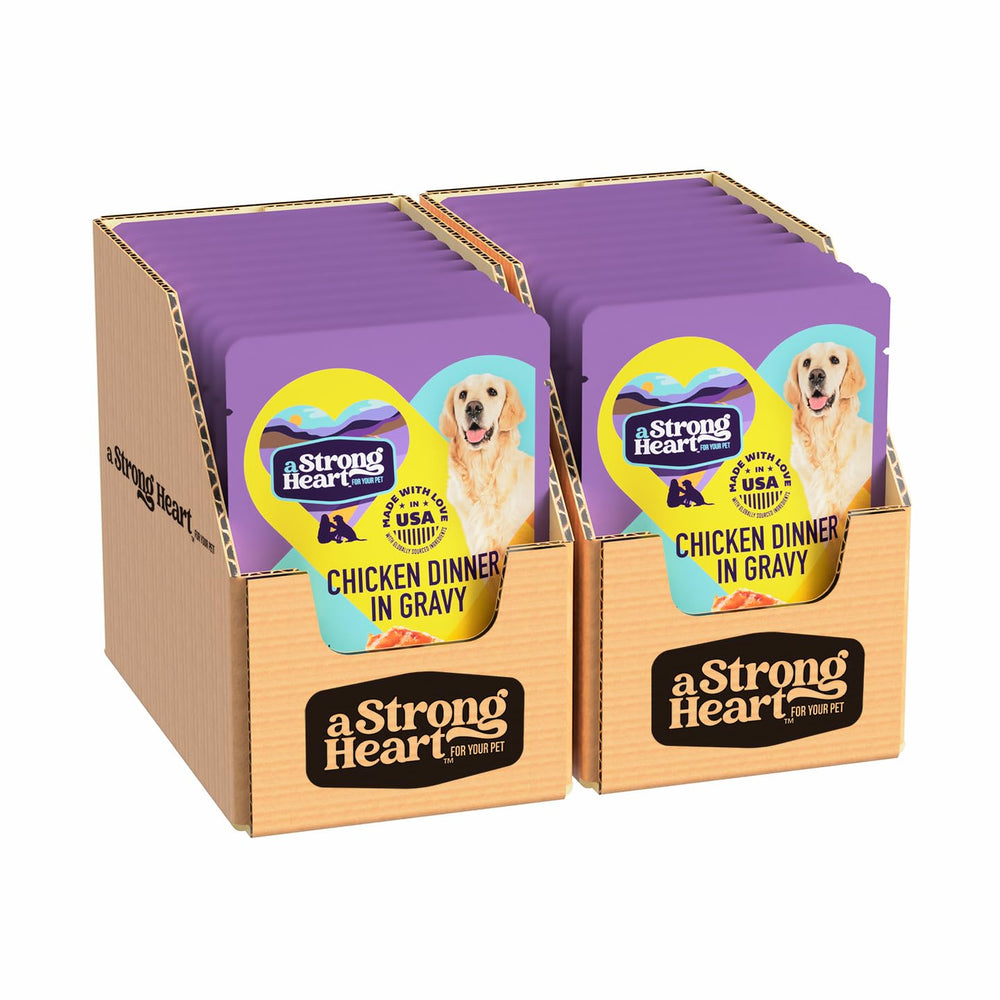 Strongheart sachets poulet avec jus, repas humide de qualité pour chien