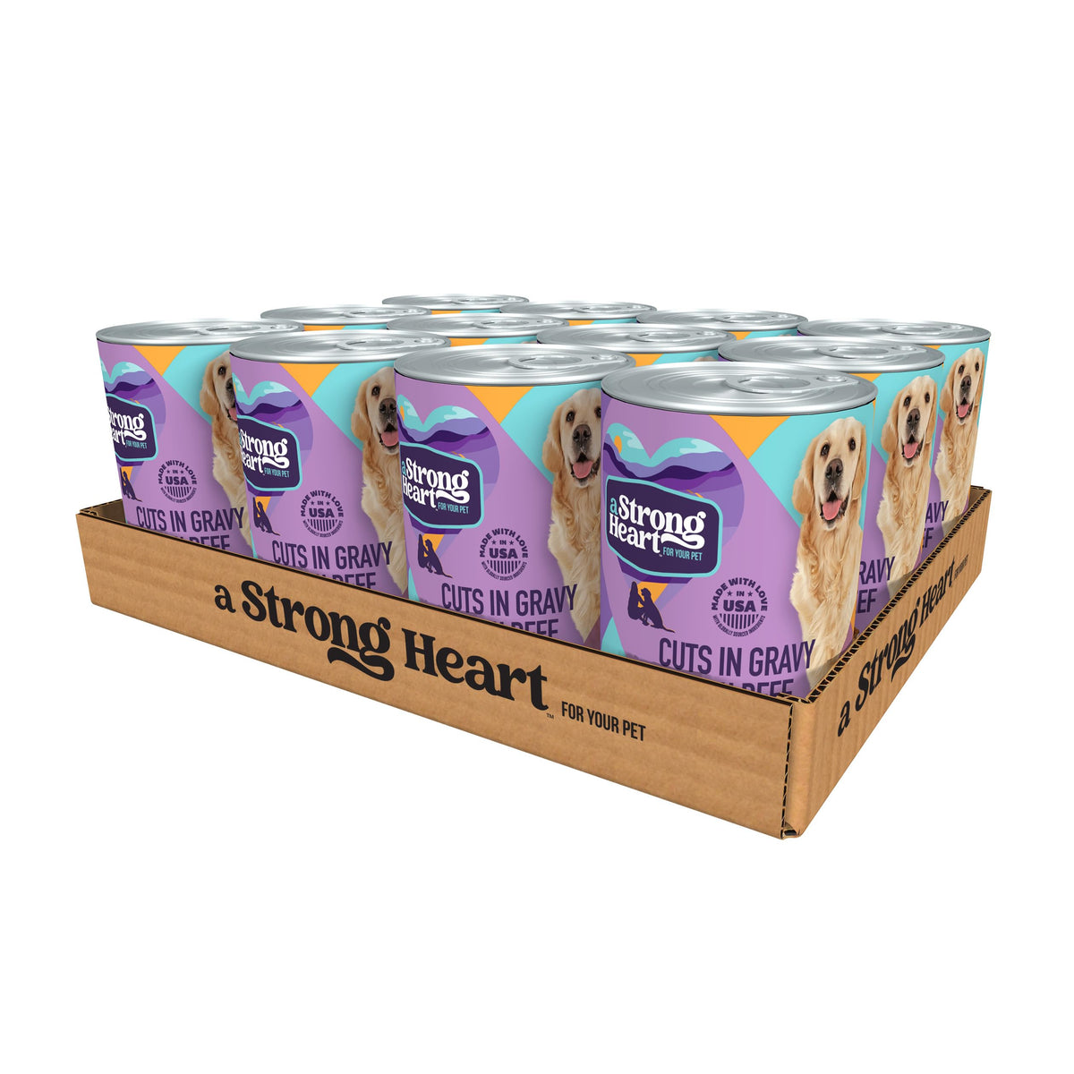 Strongheart pâtée humide au bœuf dans sauce, source de protéines pour l'énergie quotidienne.