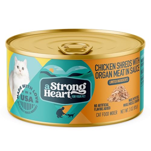 Strongheart: poulet tendre en sauce, texture appétente pour chat.