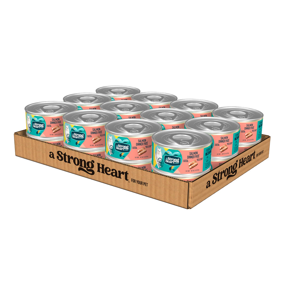 Strongheart saumon pâté en conserve, boîte 5,5 oz, protéines essentielles pour l'énergie.