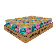 Strongheart thon dans sauce en conserve, texture riche pour le repas quotidien du chat.