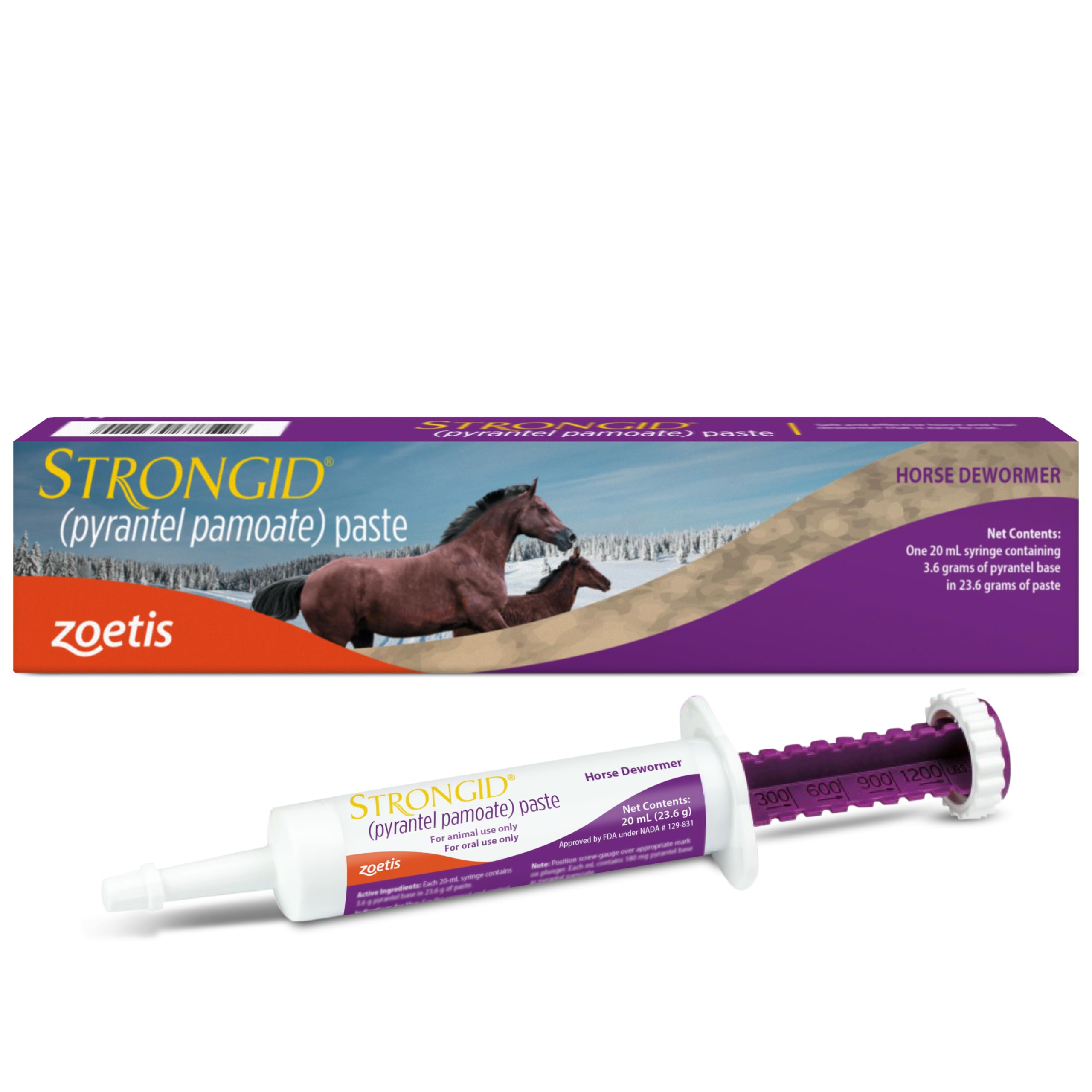 Strongid Paste: seringue-dose-precise pour dosage fiable chez les chevaux.