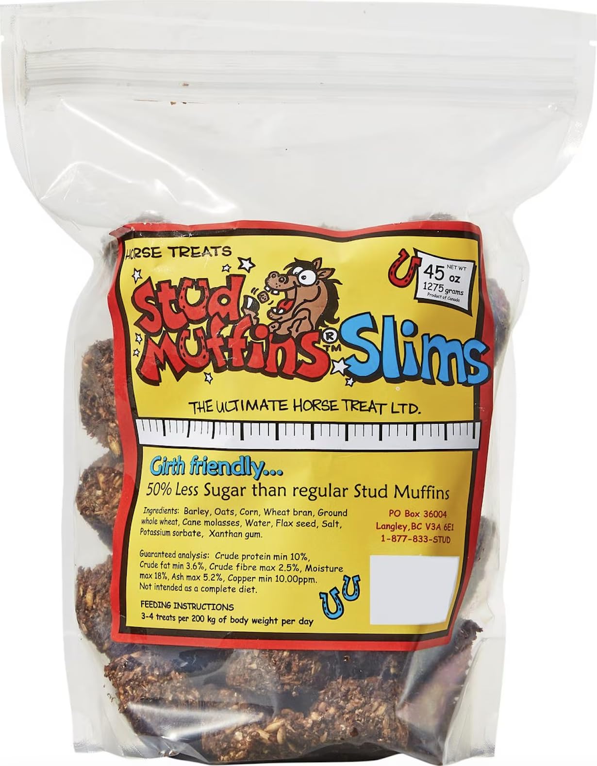 Sac Stud Muffins Slims 45 oz, récompense faible sucre pour chevaux
