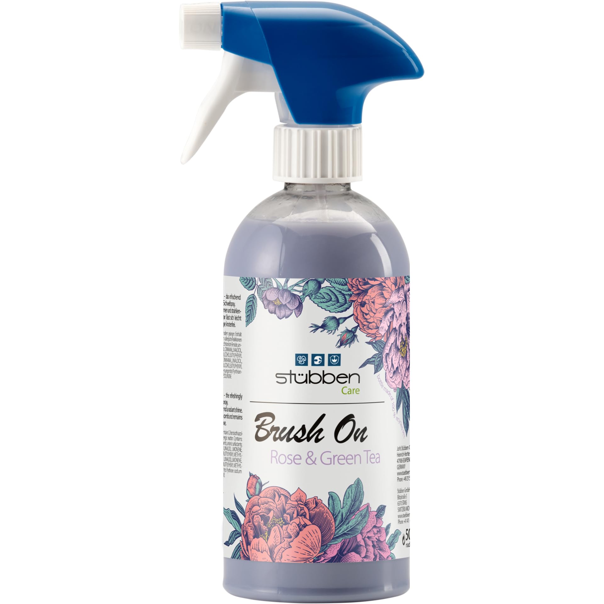 Stubben Care conditionneur brosse en action, démêle facilement et apporte brillance durable.