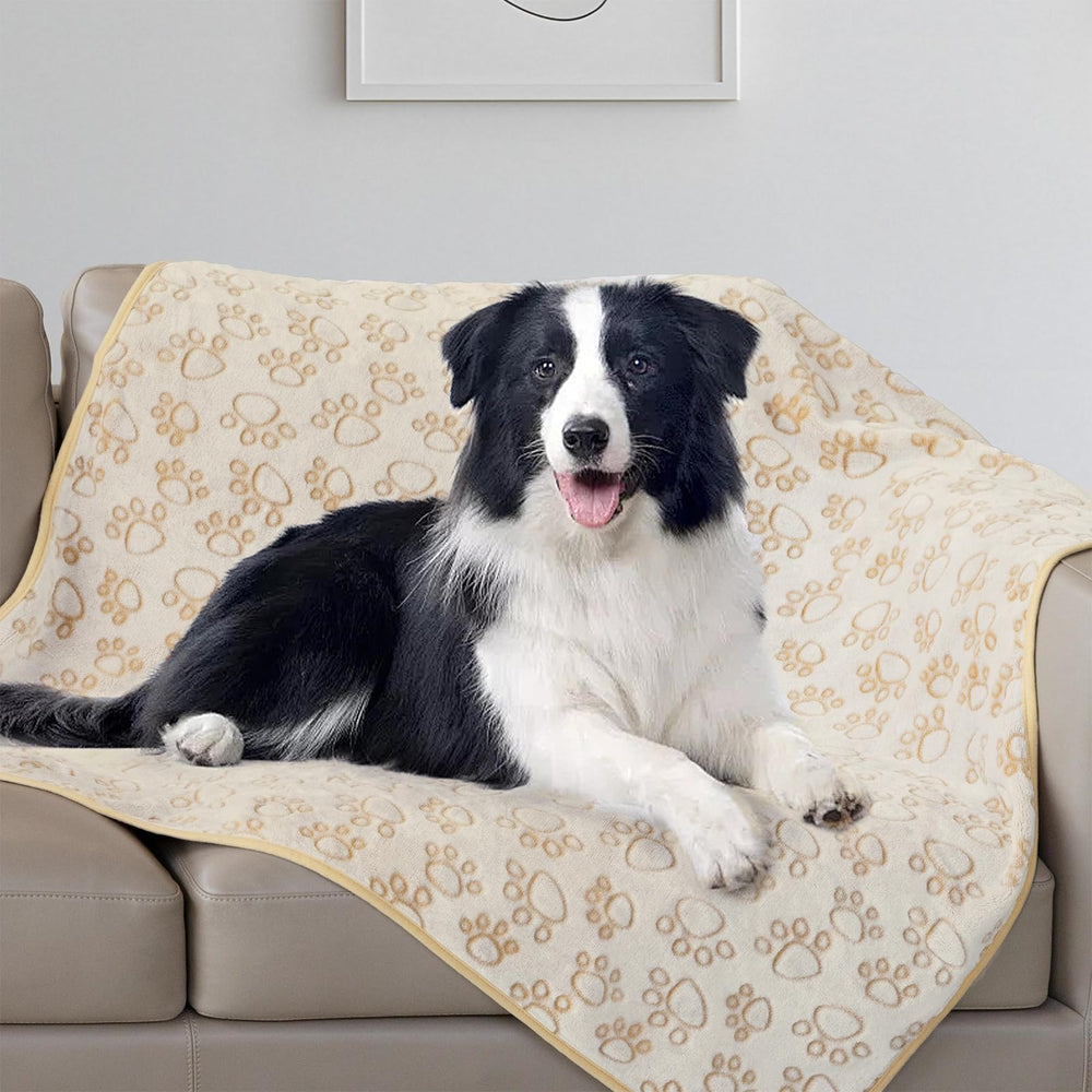 Couverture Stuffed pour chien beige, douceur premium pour le repos.