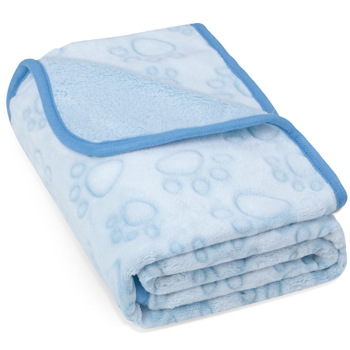 Couverture Stuffed pour chiot bleu, texture douce pour le confort.