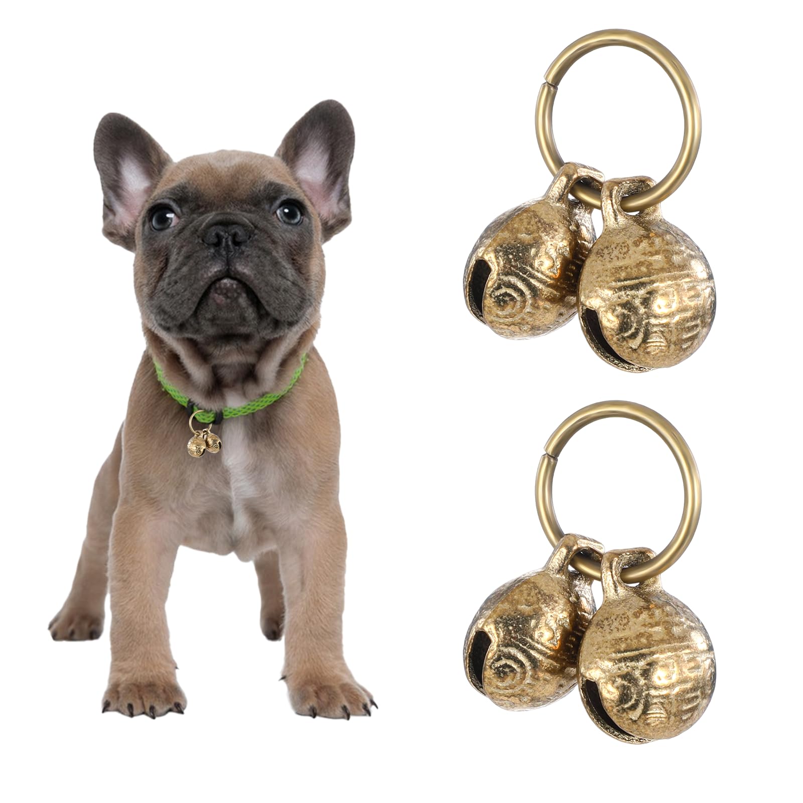 Cloche Styquenzer en cuivre pour collier chien – ensemble de 4 cloches, pratique et audible.