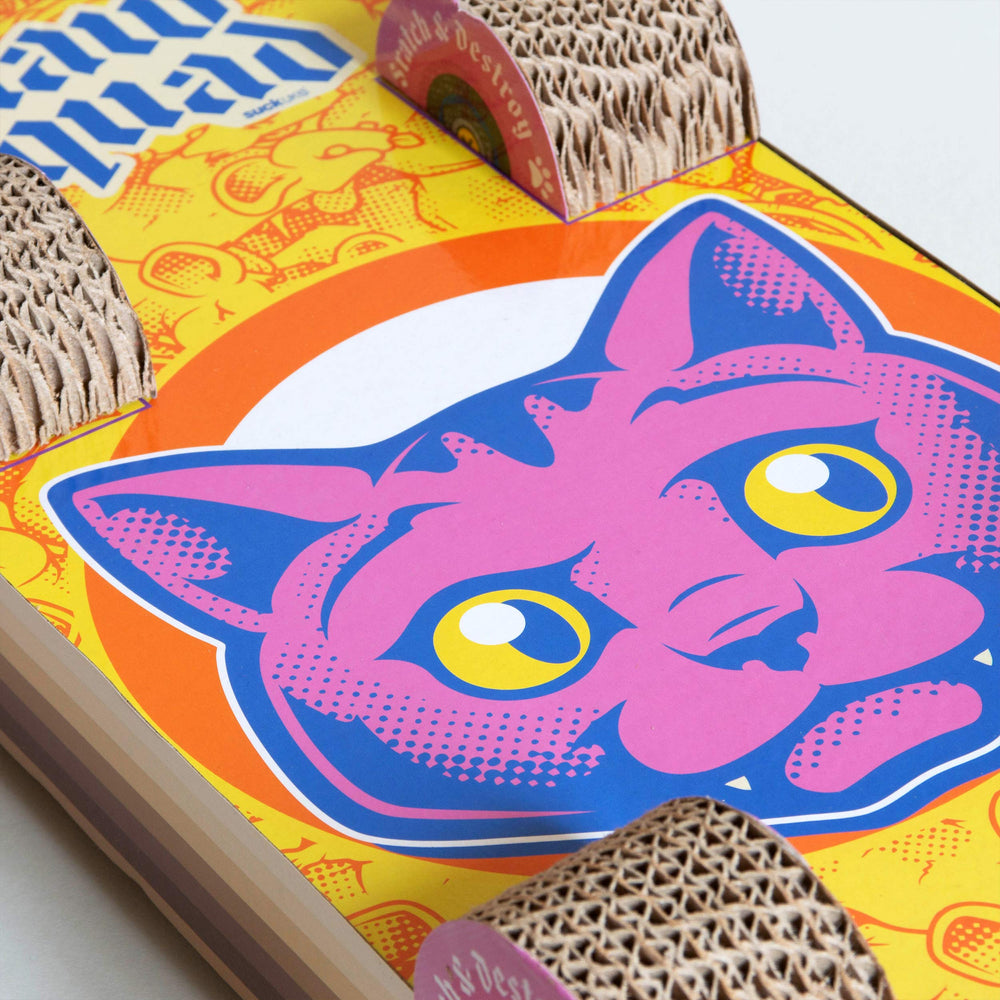 Cadeau-chat original Suck UK, jouet grattage unique.