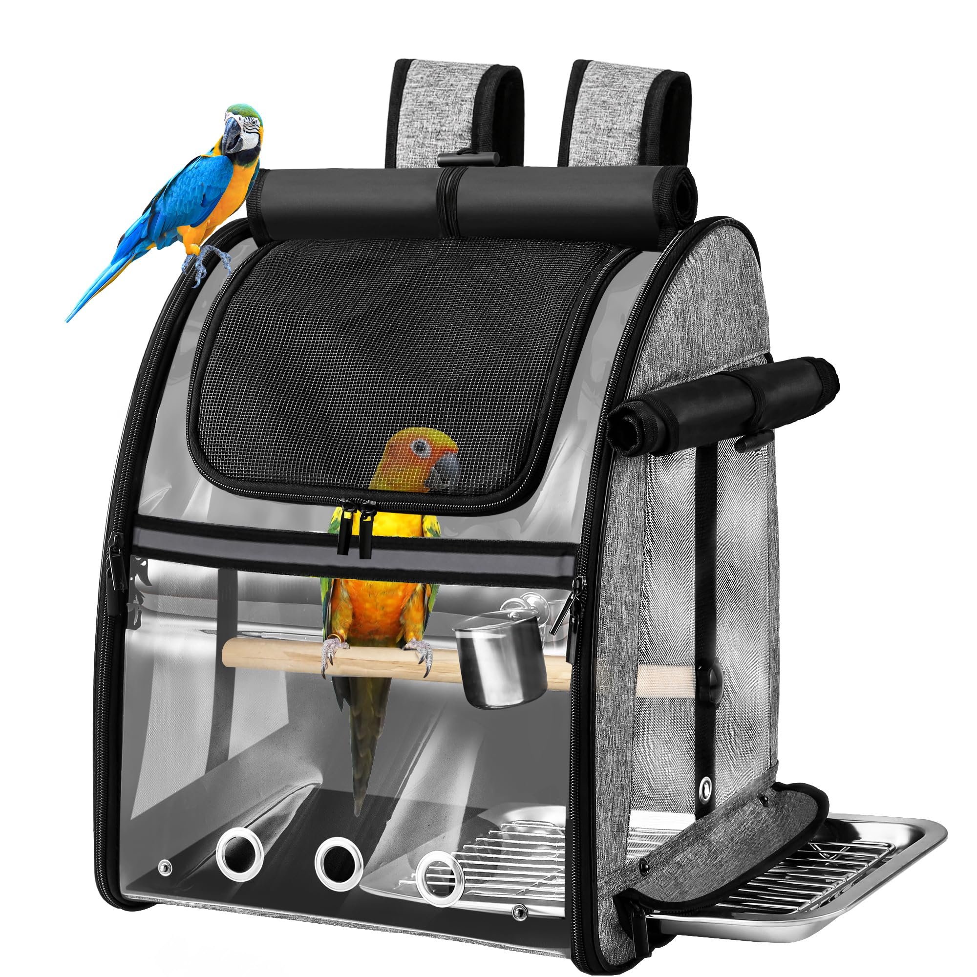 Suertree sac de transport pour oiseau avec maillage inox indestructible et vue dégagée