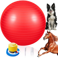 Suilung ballon d'entraînement 48 pouces rouge, idéal pour stimuler l'exercice du cheval.