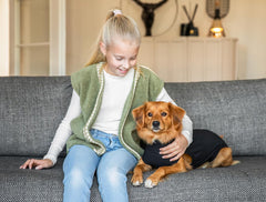 Fermeture à pression pratique sur la combinaison Suitical pour chien, facile à chausser