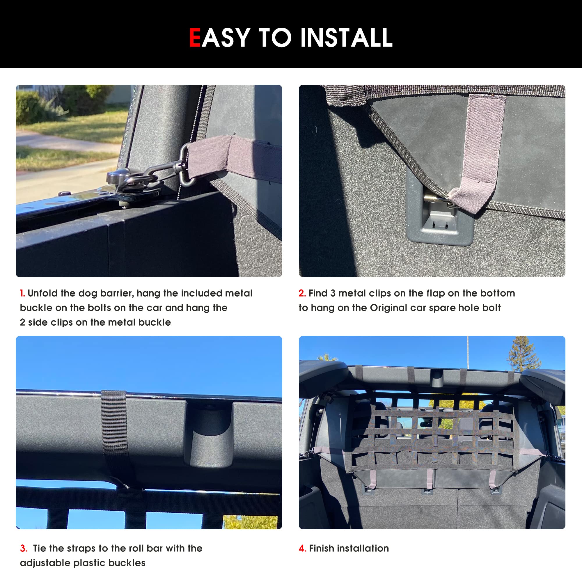 Attache-barrière Sukemichi: montage facile sans outils.