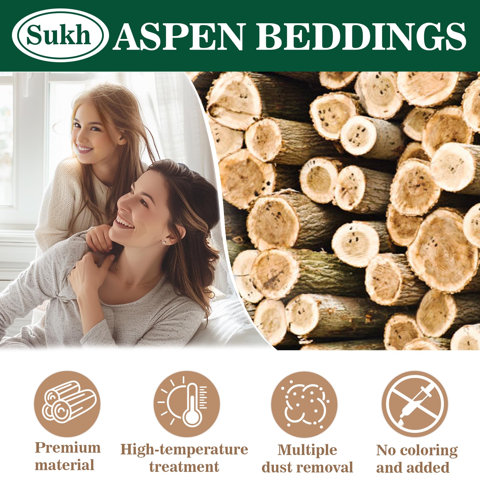 Sukh Aspen Bedding Dans Cage Rongeur, parfait pour cage propre et confortable.