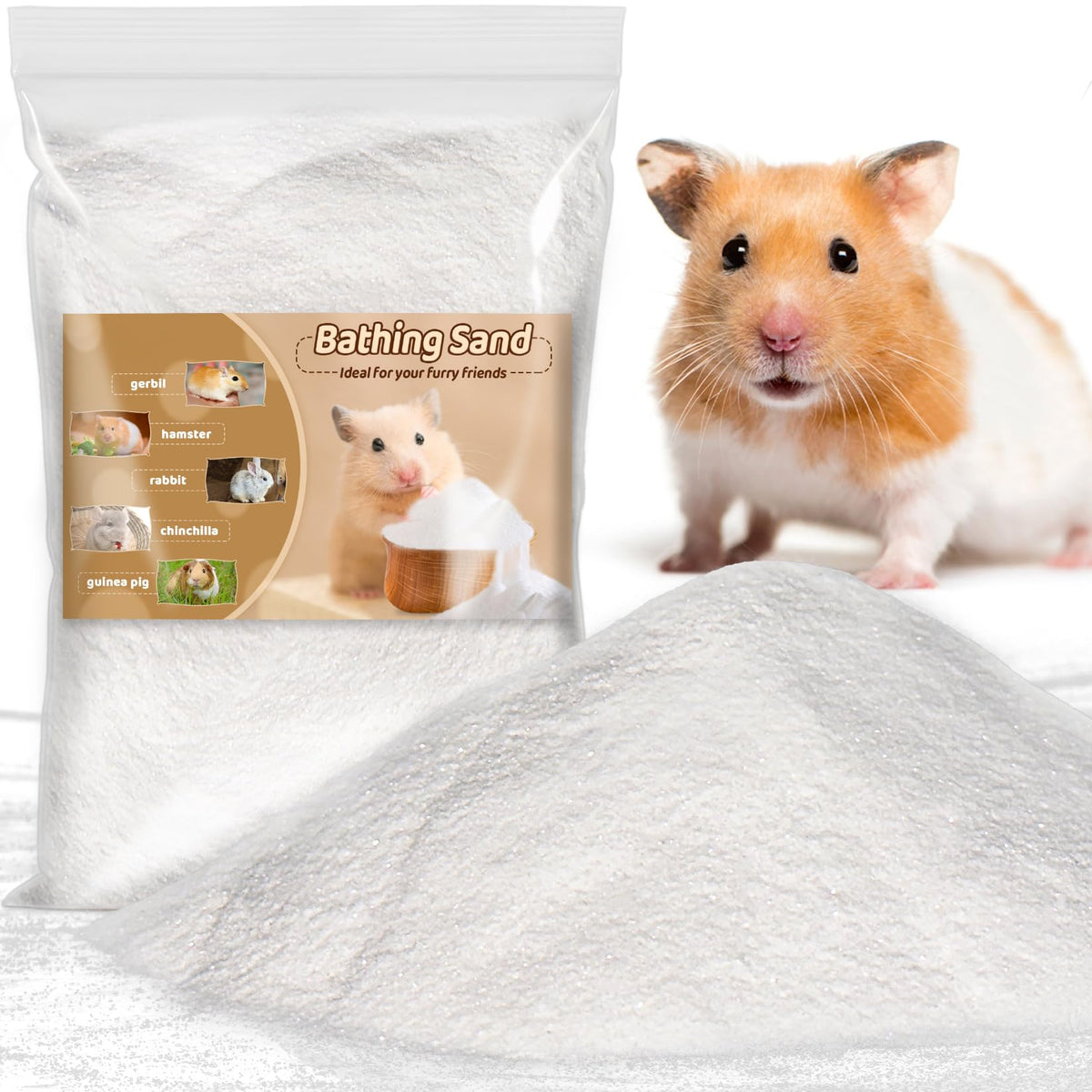 Sukh bain de sable hamster fin désert — nettoyage en douceur du pelage.