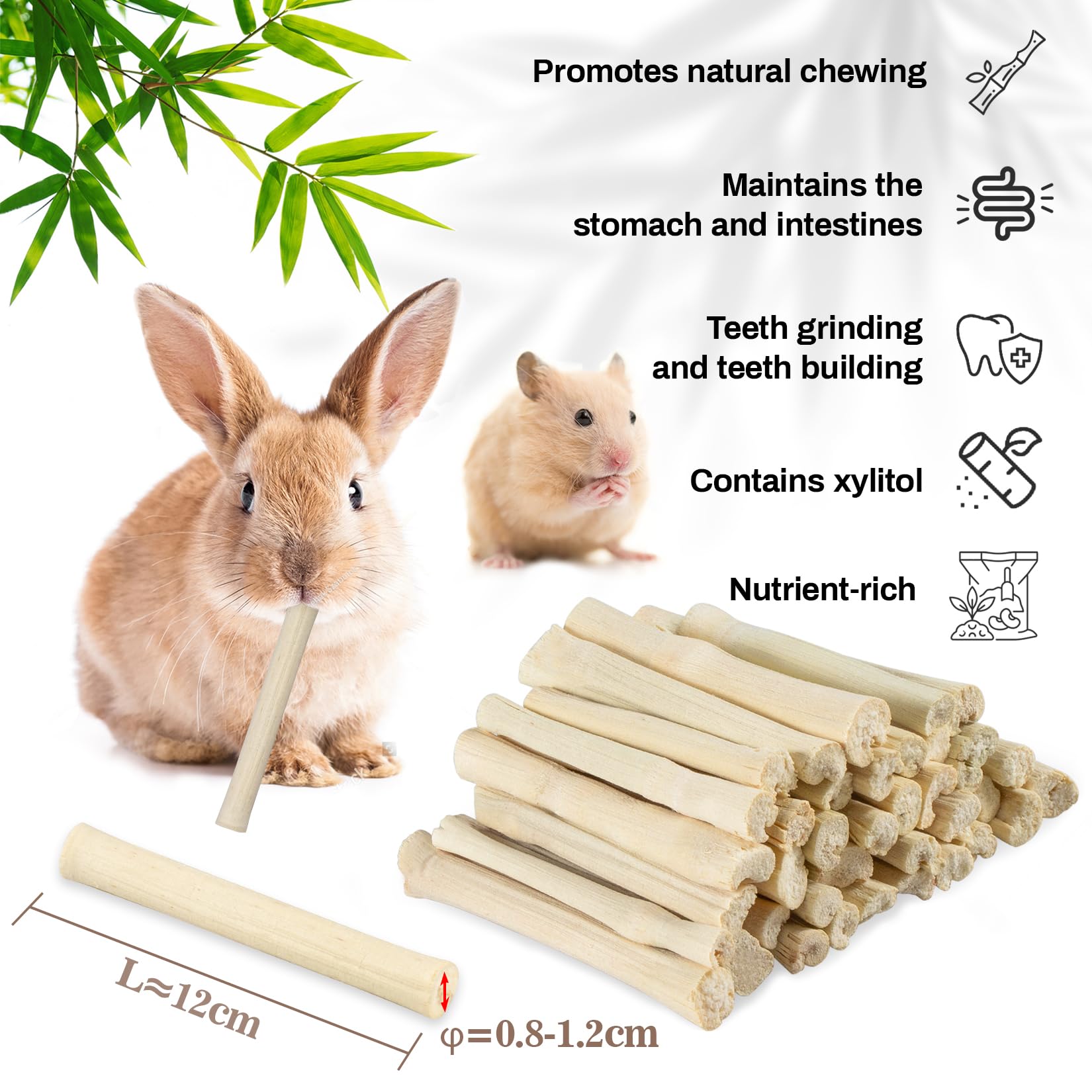 Sukh bâton en bambou pour cobaye, offre texture naturelle et distraction
