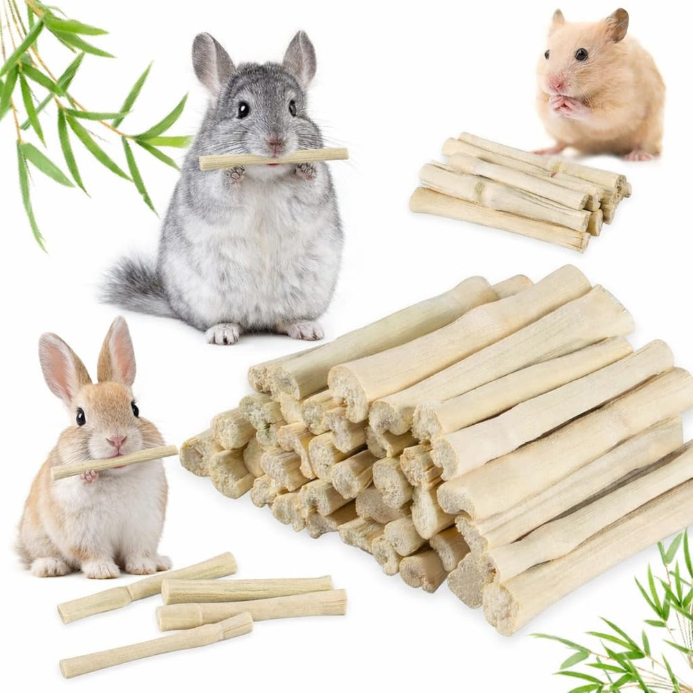 Sukh bâton en bambou mordillant pour lapin, soutient la mastication naturelle