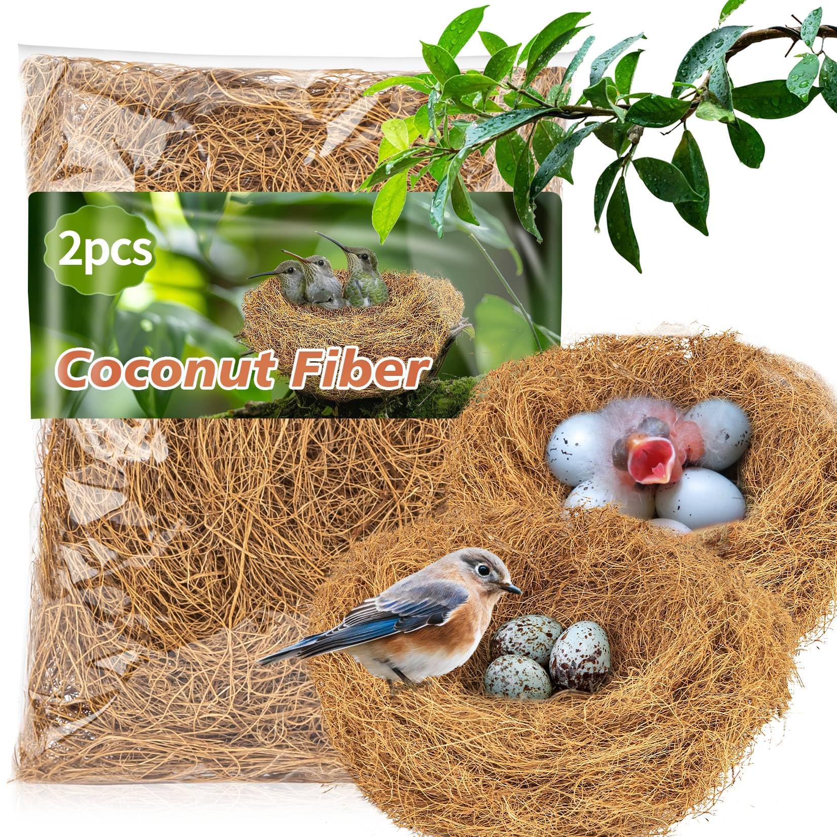Sukh fibres coco Nid d'oiseau : douceur naturelle pour nid confortable.