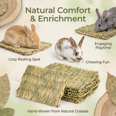 Détail de tissage des tapis herbe Sukh, texture naturelle et durable