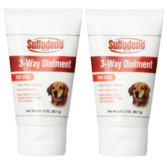 Sulfodene Pommade Trois Voies pour chiens, emballage 2 packs, soin polyvalent de la peau.