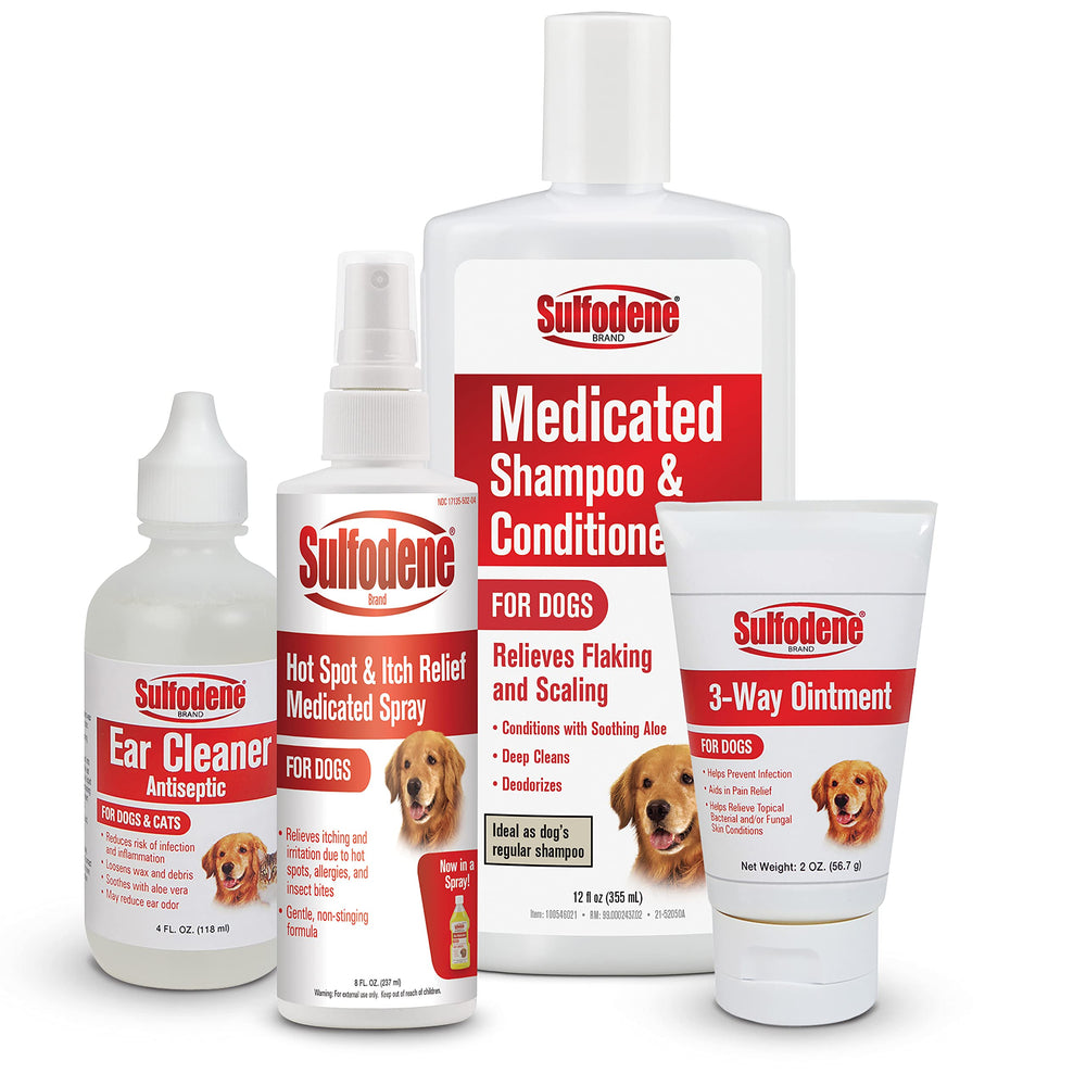 Produit de soin des plaies chiens avec Sulfodene.