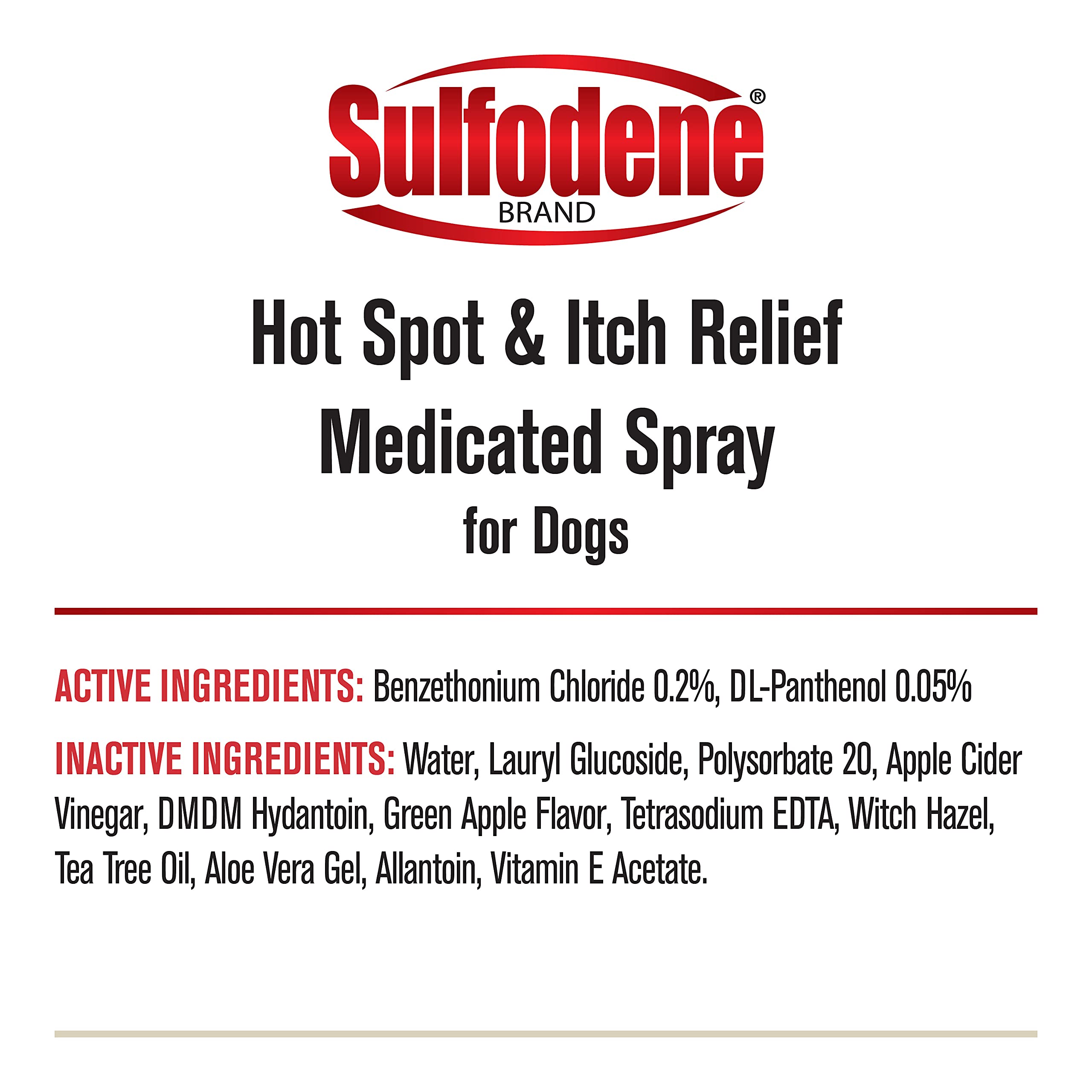 Sulfodene Spray aide pour les points chauds et les allergies cutanées.