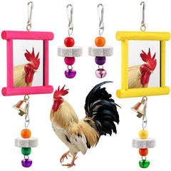 Sumind miroir poulet pendu rouge, stimule la curiosité et l'interaction.