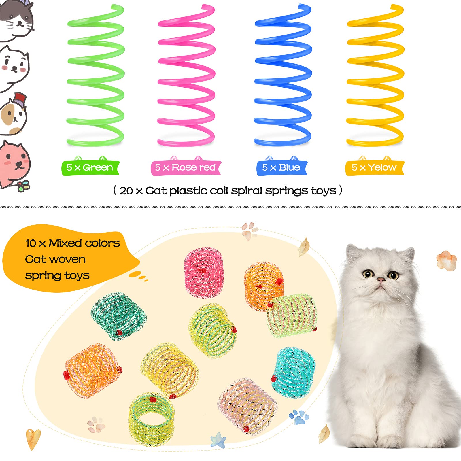 Sumind ressorts chat spiraux - couleur rouge attrayante pour le jeu