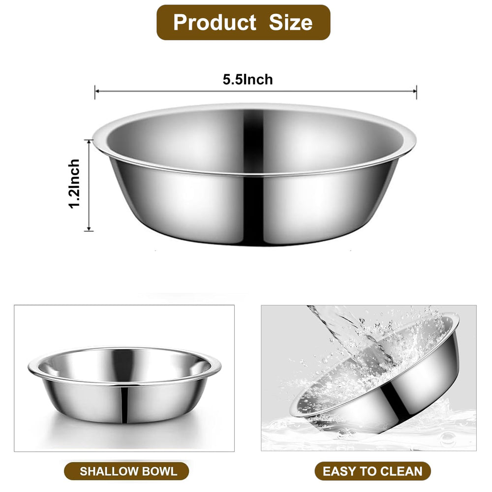 Summark bol chat inox diametre 14 cm, espace suffisant pour nourriture et eau.