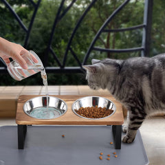 Summark bol chat inox empilables et compacts, rangement facile.