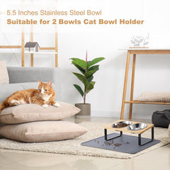 Summark bol chat inox lavable au lave-vaisselle, nettoyage rapide.