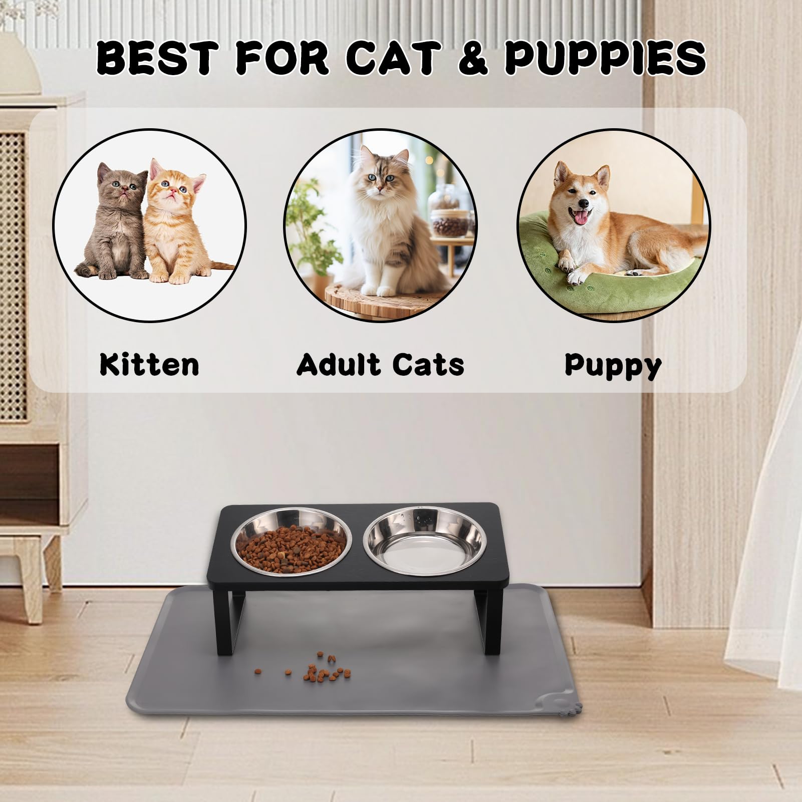 Ensemble noir Summark, pratique pour chats et chiots.