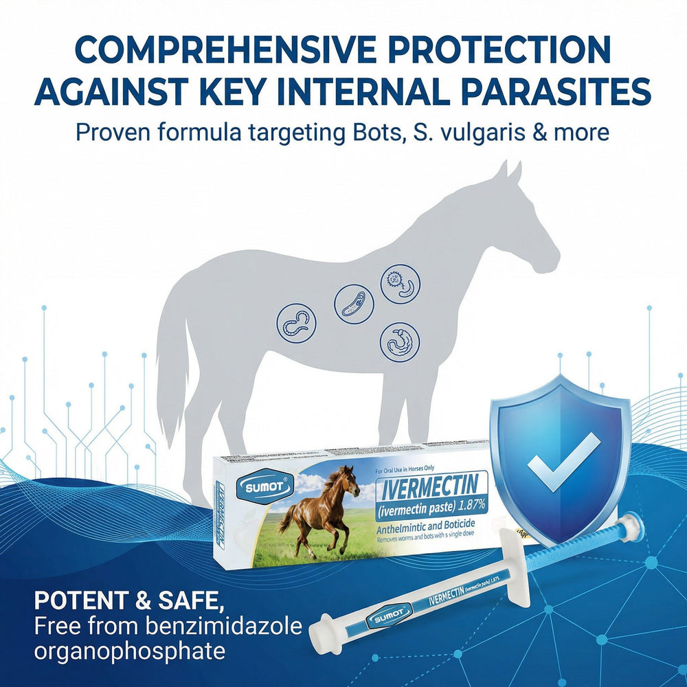 SUMOT Pâte ivermectine cheval saveur pomme – application simple en une dose