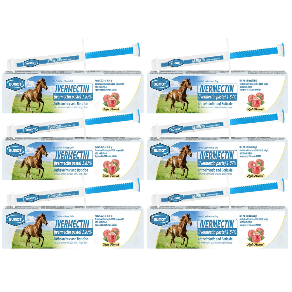SUMOT Pâte ivermectine cheval saveur pomme – emballage pratique pour usage facile