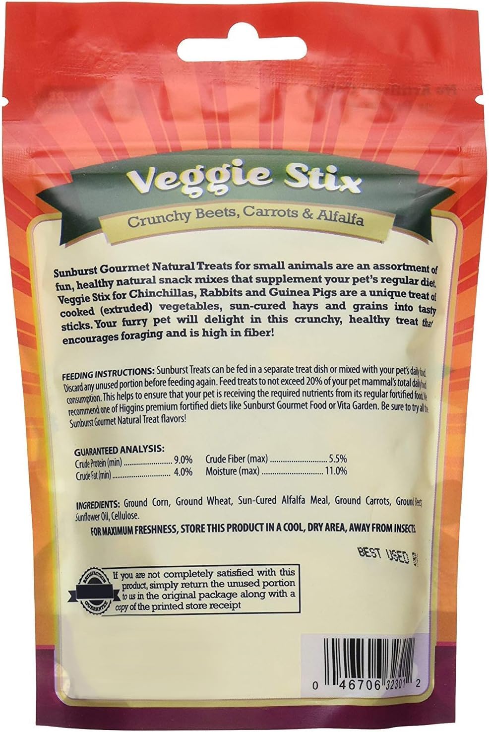Sunburst Veggie Stix ingrédients-naturels ingrédients simples et naturels pour votre compagnon