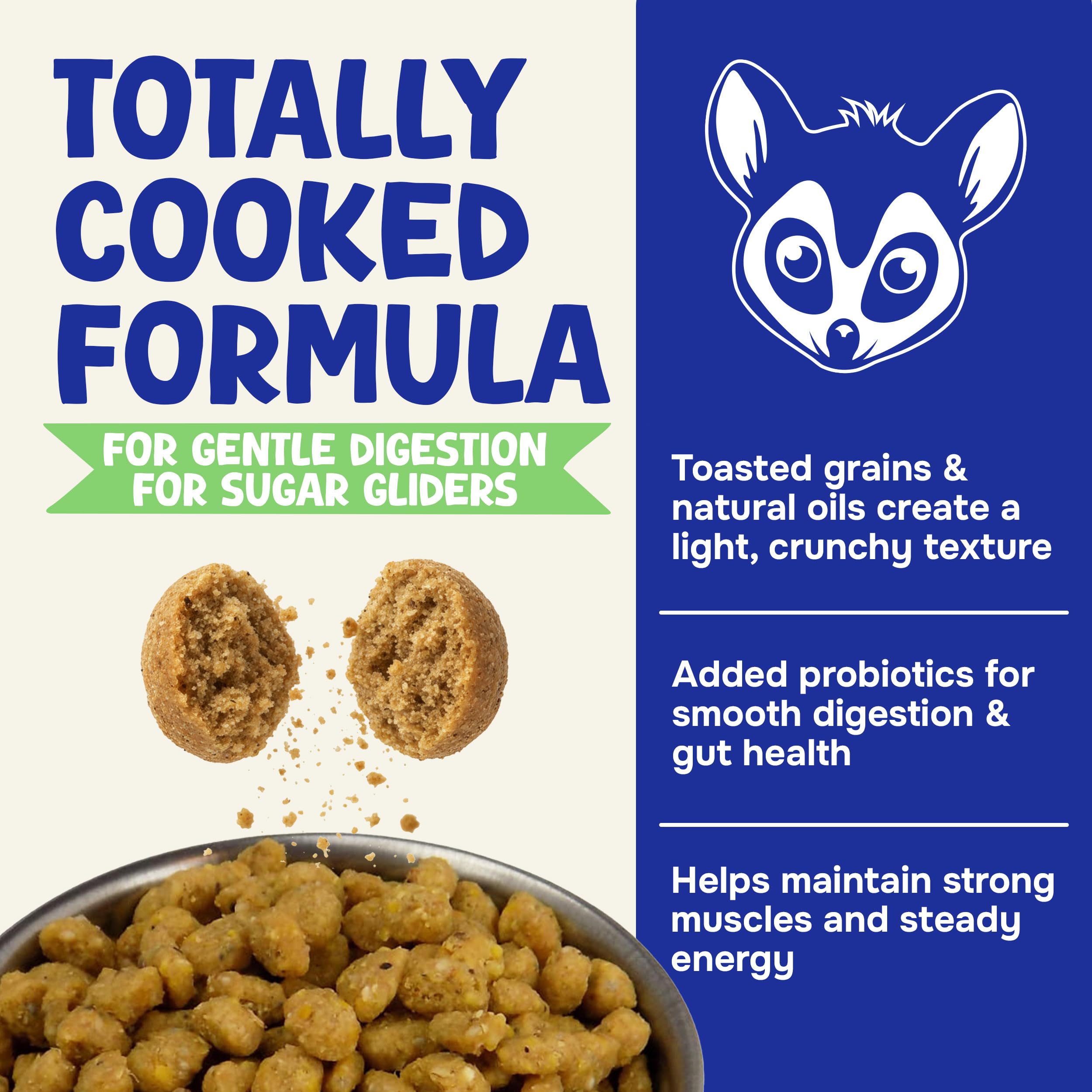 Suncoast Happy Glider Food, pellets croquants et aromatisés, plaisir gustatif et nutrition stable.