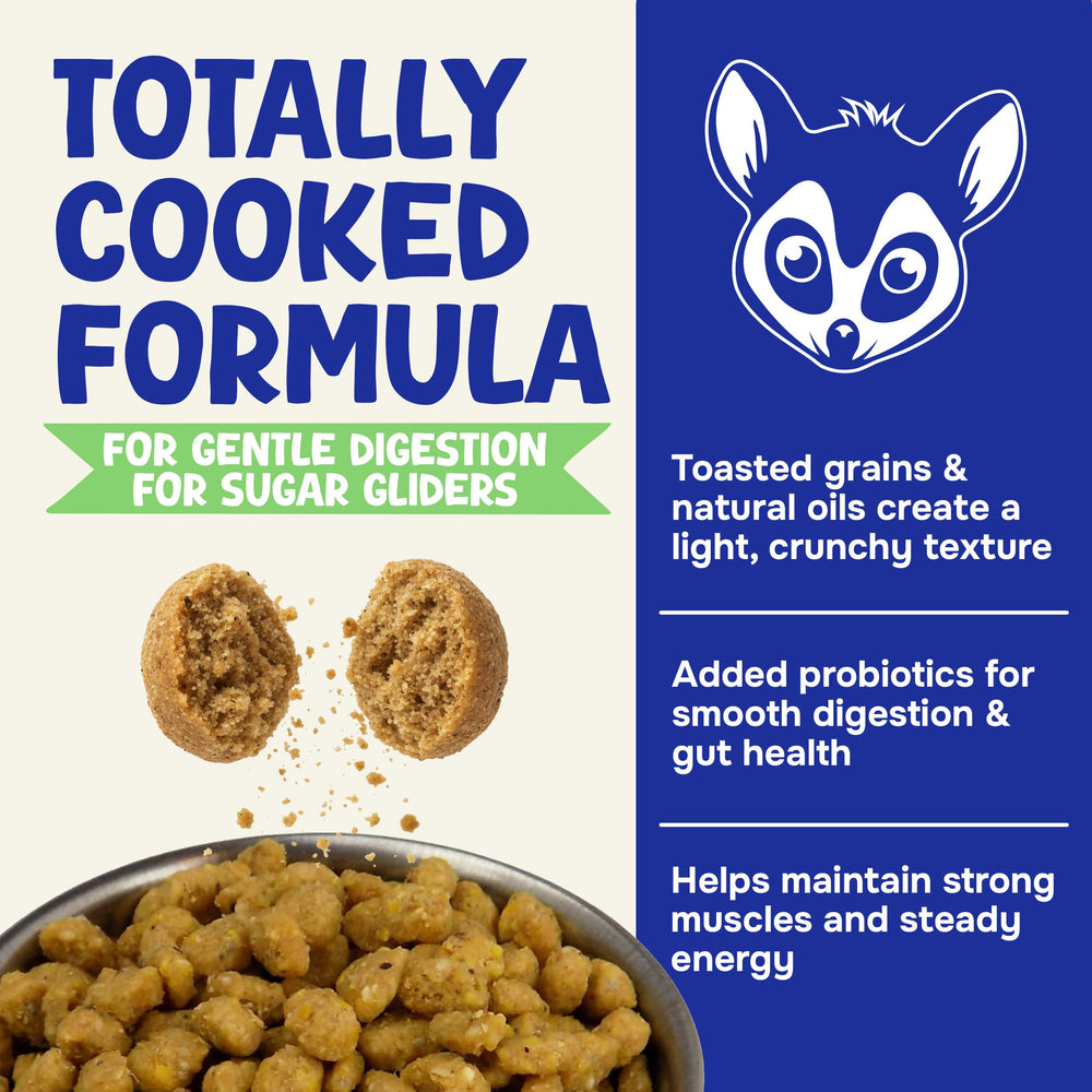 Suncoast Happy Glider Food, pellets croquants et aromatisés, plaisir gustatif et nutrition stable.