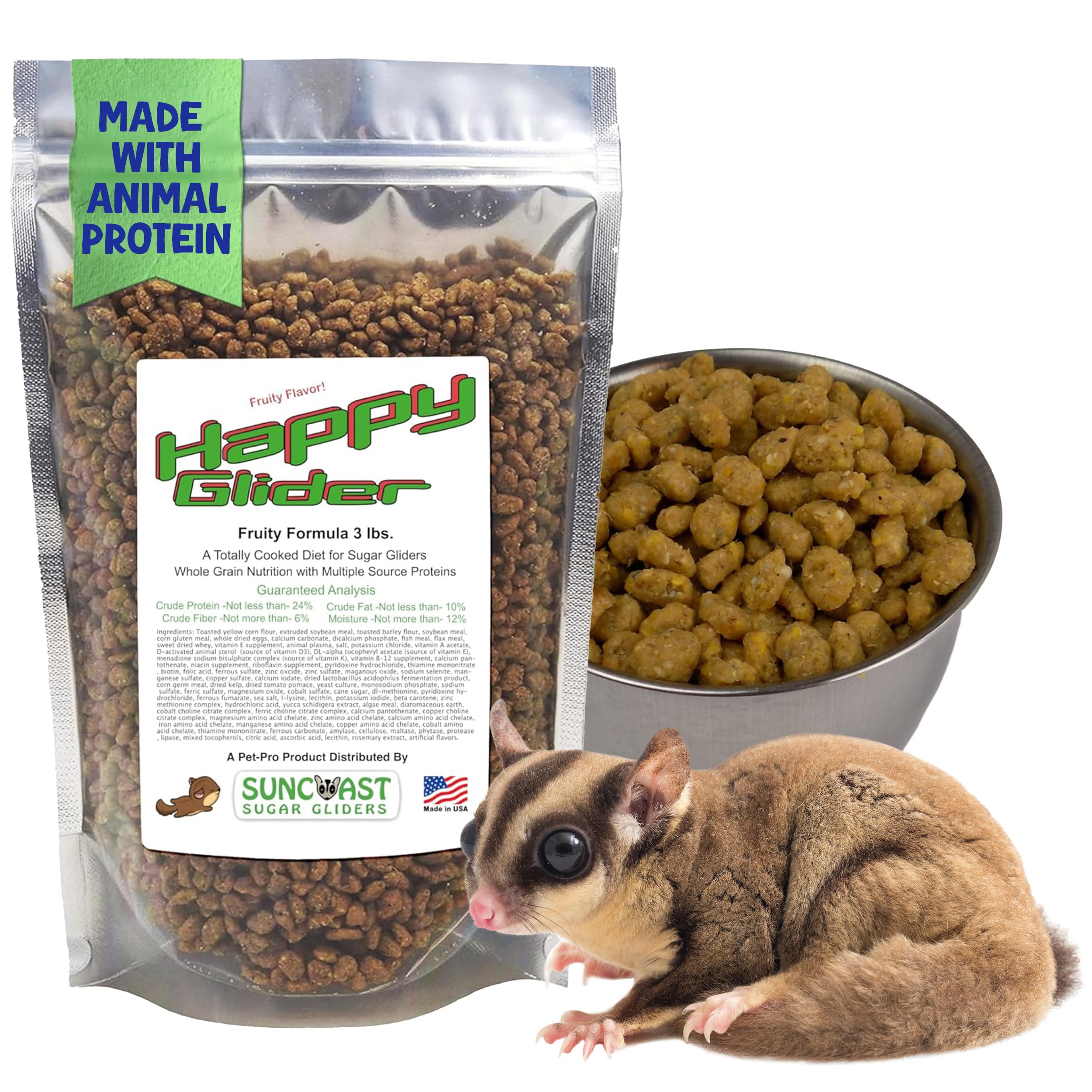 Suncoast Happy Glider Food, protéine poulet, favorise énergie et développement musculaire.