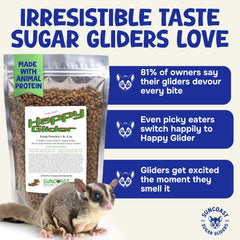 Suncoast Happy Glider Food, vitamines et calcium, soutient os et immunité naturelle.